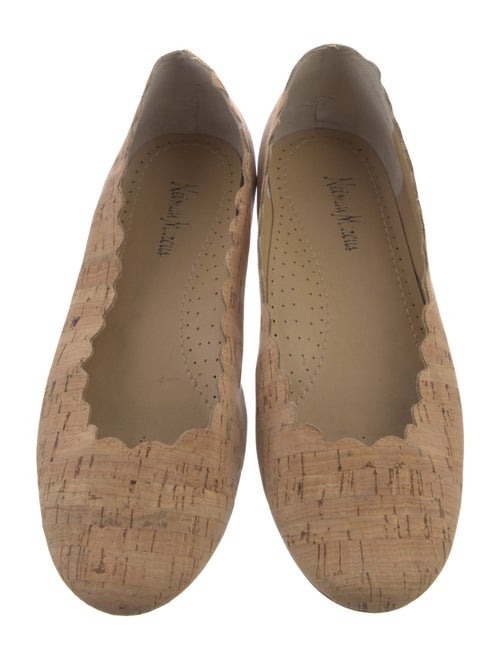 Neiman Marcus Eyelet Trim Ballet Flats