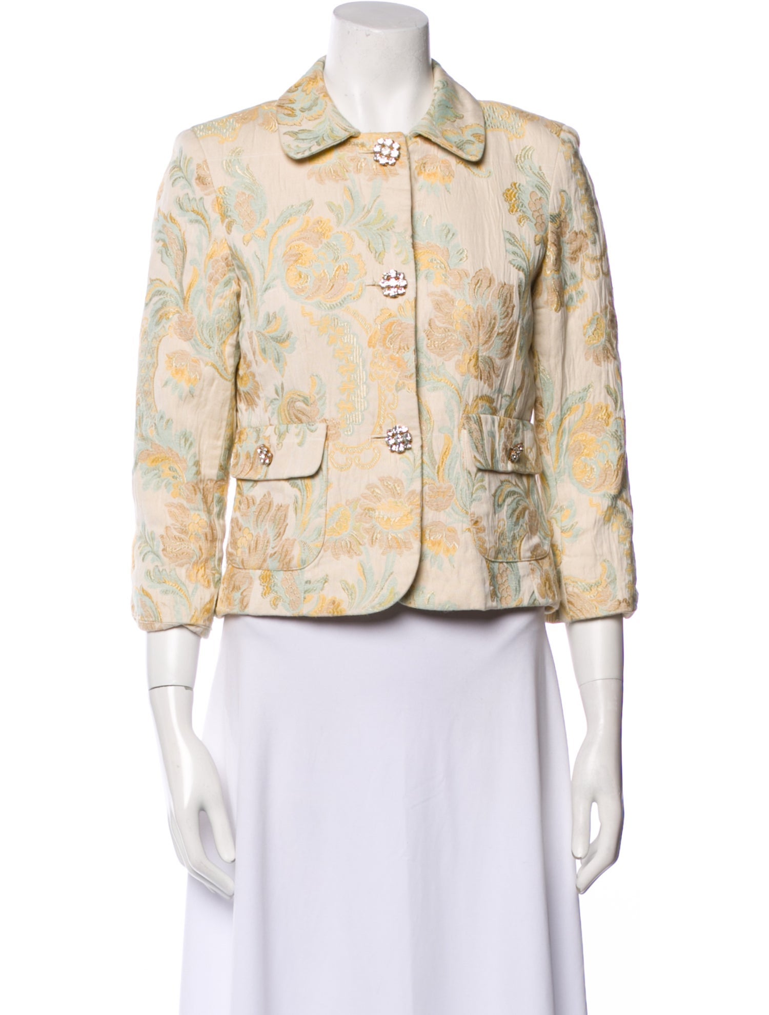 Neiman Marcus Floral Print Evening Jacket
