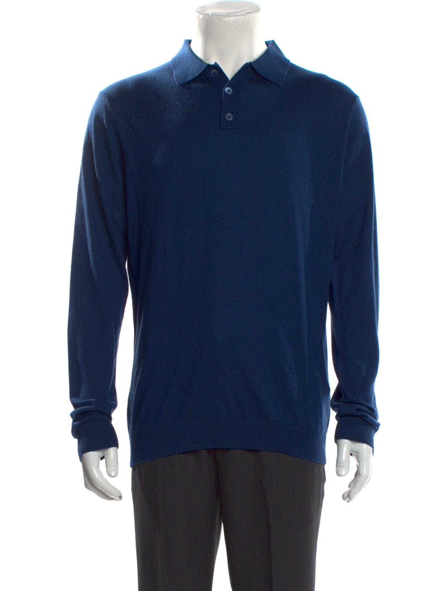 Neiman Marcus Silk Collar Polo Sweater