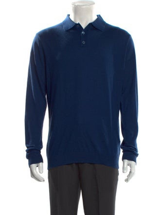 Neiman Marcus Silk Collar Polo Sweater