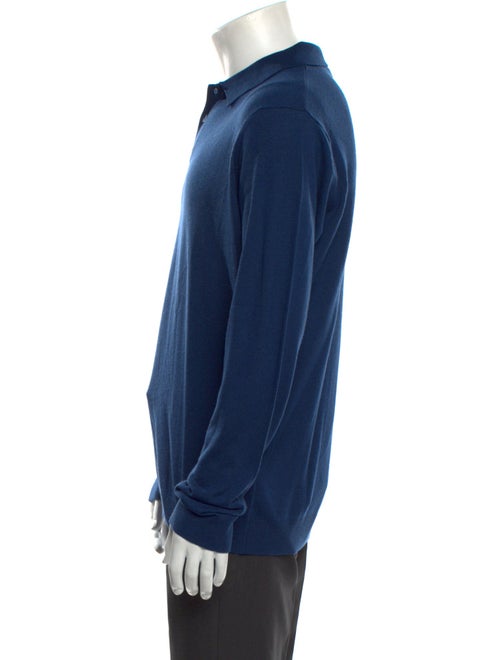 Neiman Marcus Silk Collar Polo Sweater