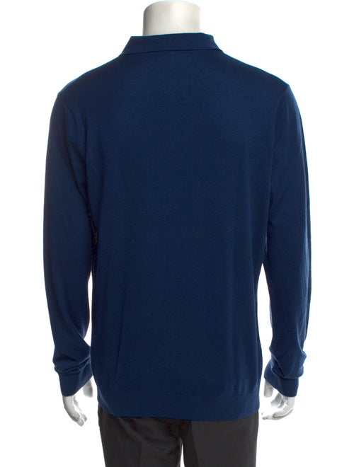 Neiman Marcus Silk Collar Polo Sweater