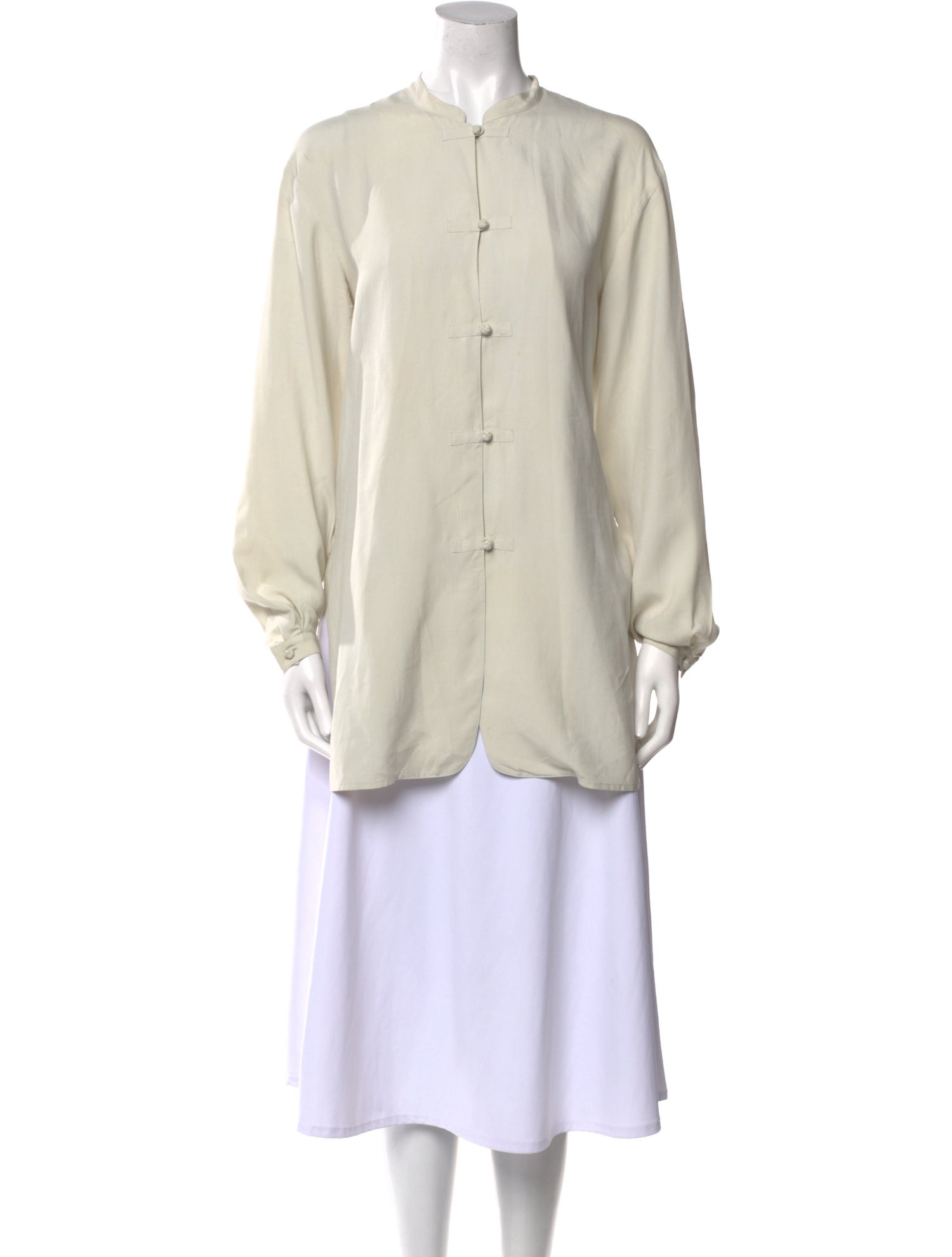 Neiman Marcus Silk Mock Neck Tunic