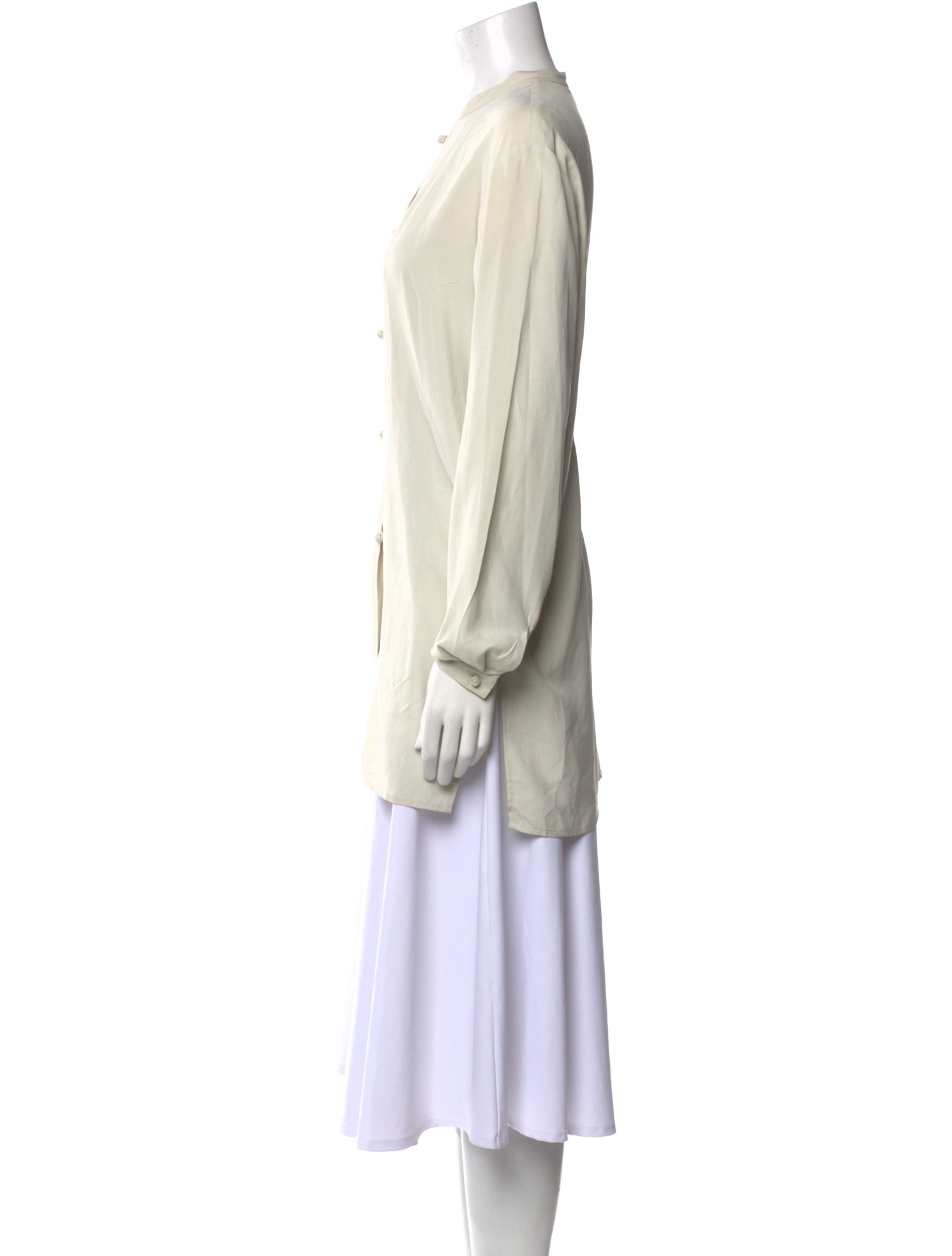 Neiman Marcus Silk Mock Neck Tunic