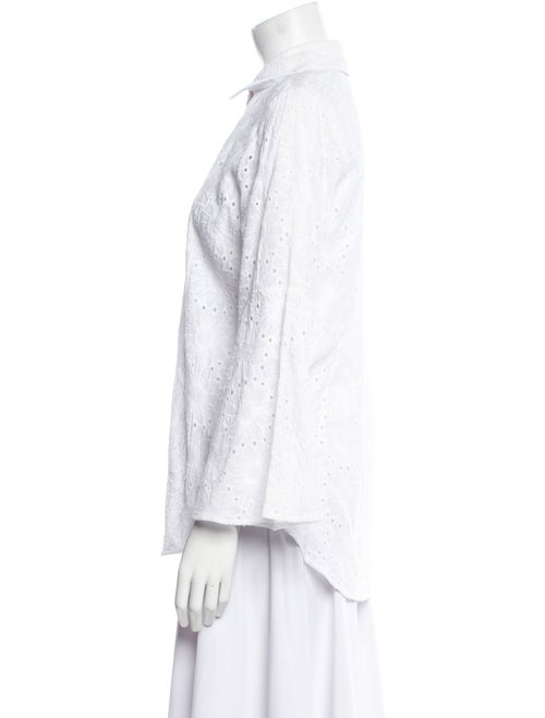 Neiman Marcus Long Sleeve Button-Up Top