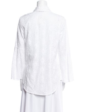 Neiman Marcus Long Sleeve Button-Up Top