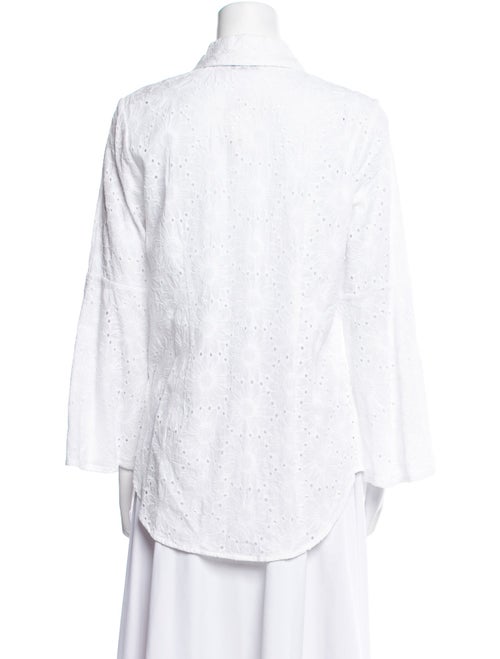 Neiman Marcus Long Sleeve Button-Up Top