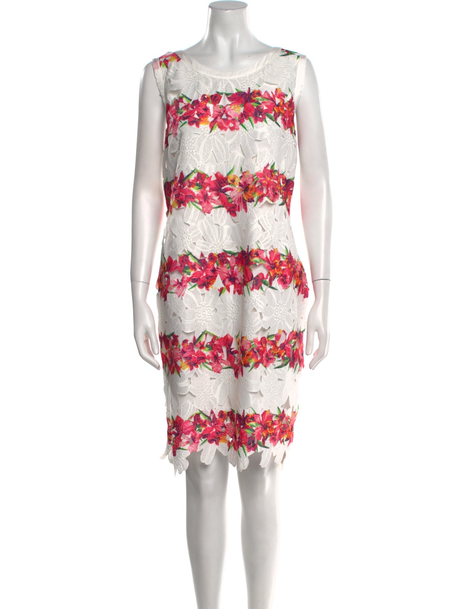 Neiman Marcus Printed Knee-Length Dress
