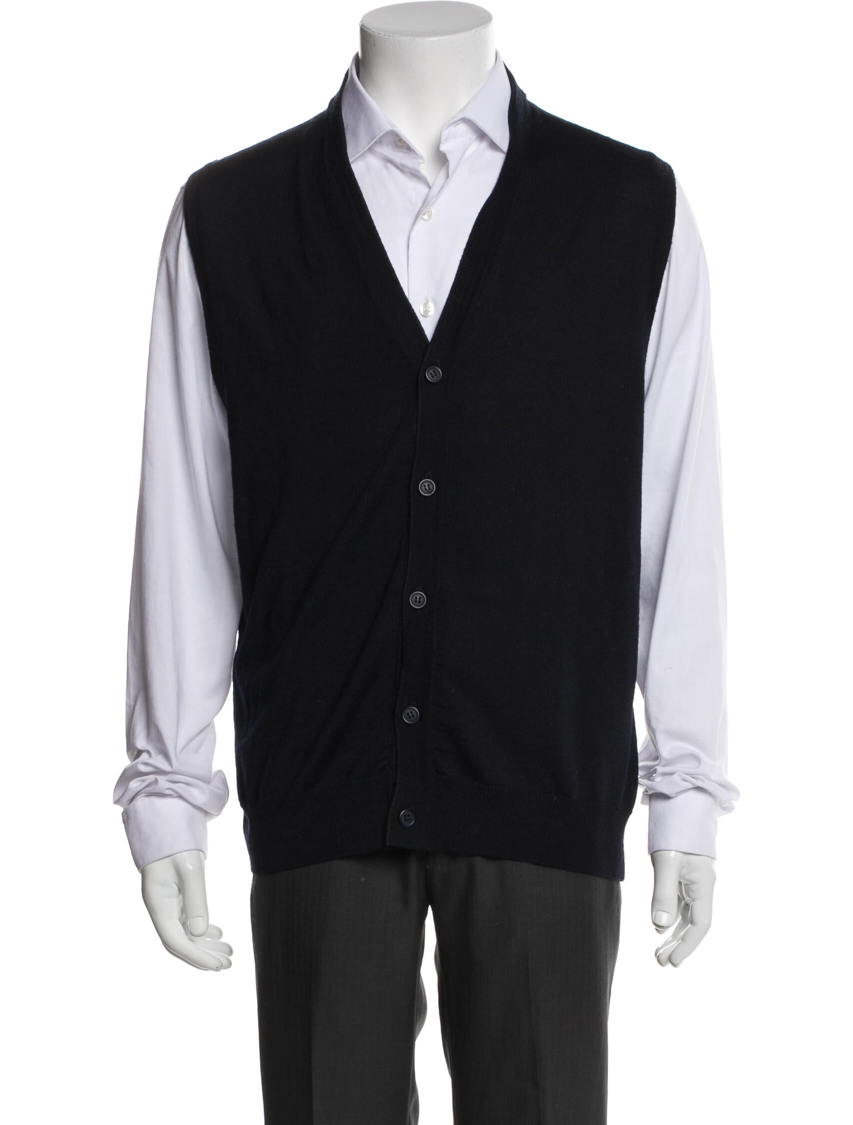 Neiman Marcus V-Neck Sleeveless Sweater Vest