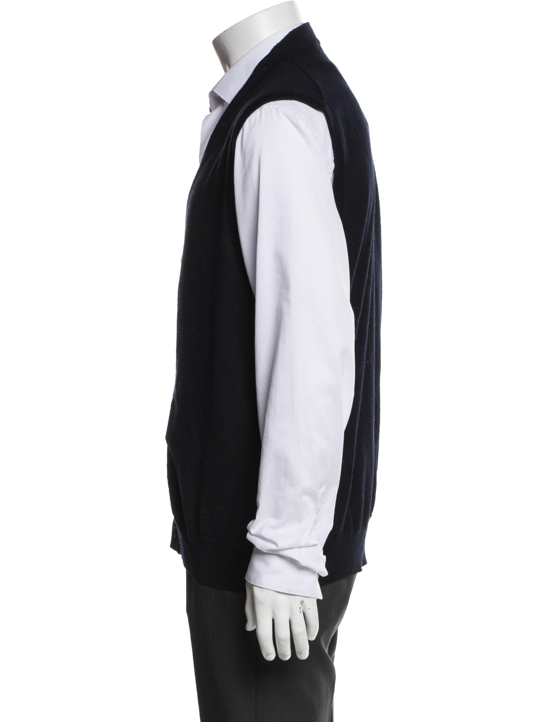 Neiman Marcus V-Neck Sleeveless Sweater Vest