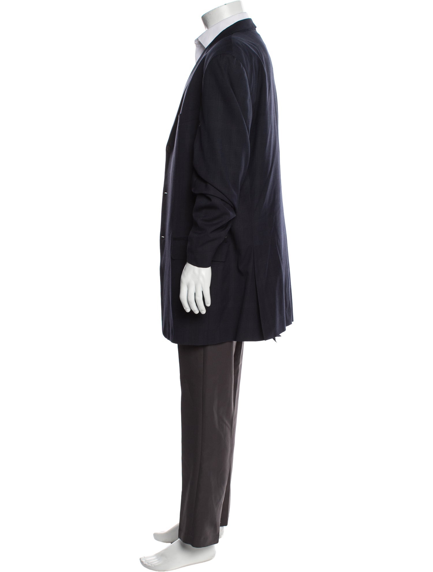 Ermenegildo Zegna Wool Plaid Print Blazer