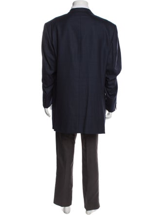 Ermenegildo Zegna Wool Plaid Print Blazer