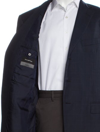 Ermenegildo Zegna Wool Plaid Print Blazer