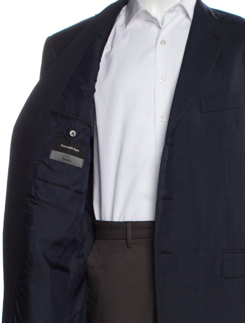 Ermenegildo Zegna Wool Plaid Print Blazer