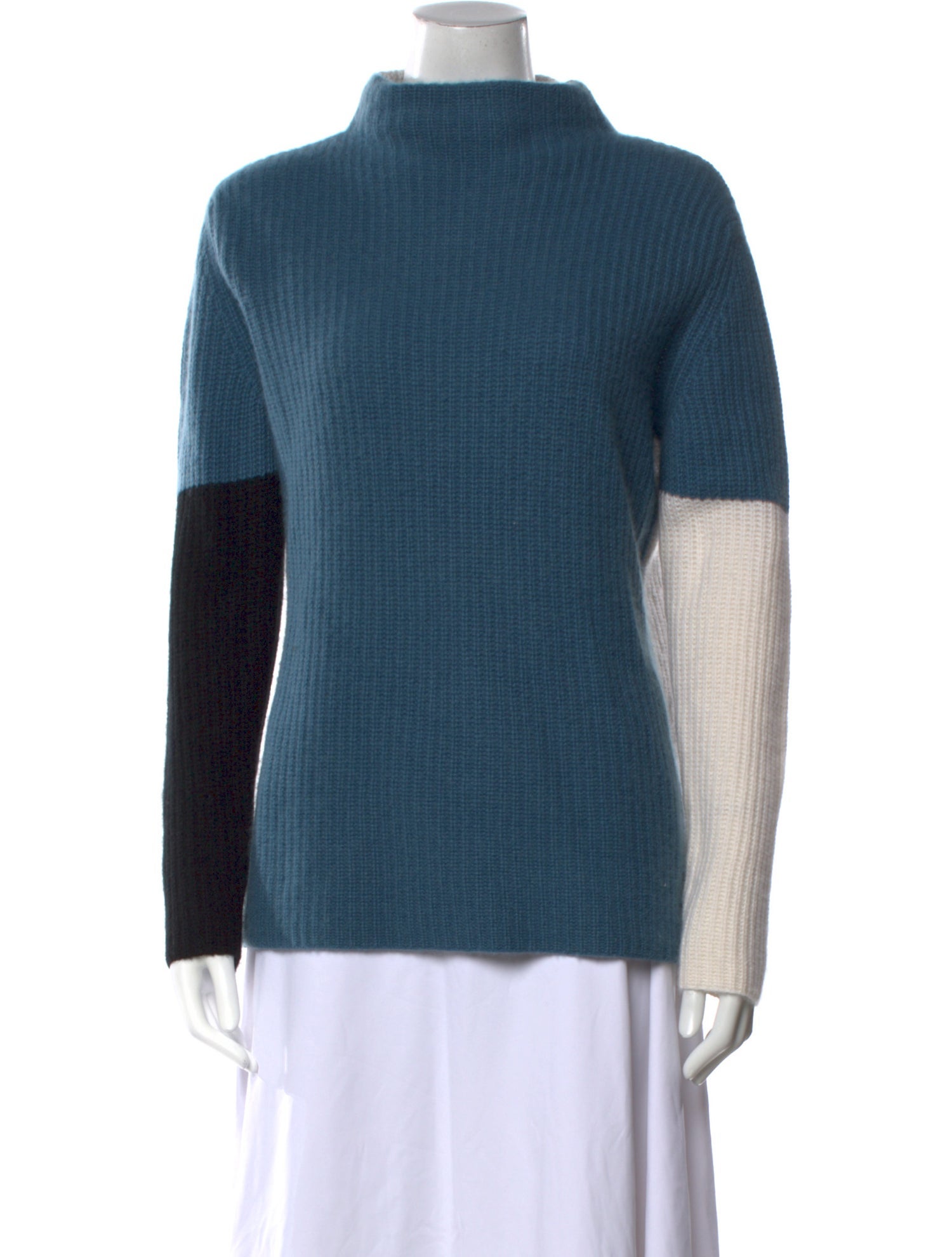 Neiman Marcus Cashmere Colorblock Pattern Sweater