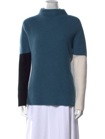 Neiman Marcus Knitwear Cashmere Colorblock Pattern Sweater L