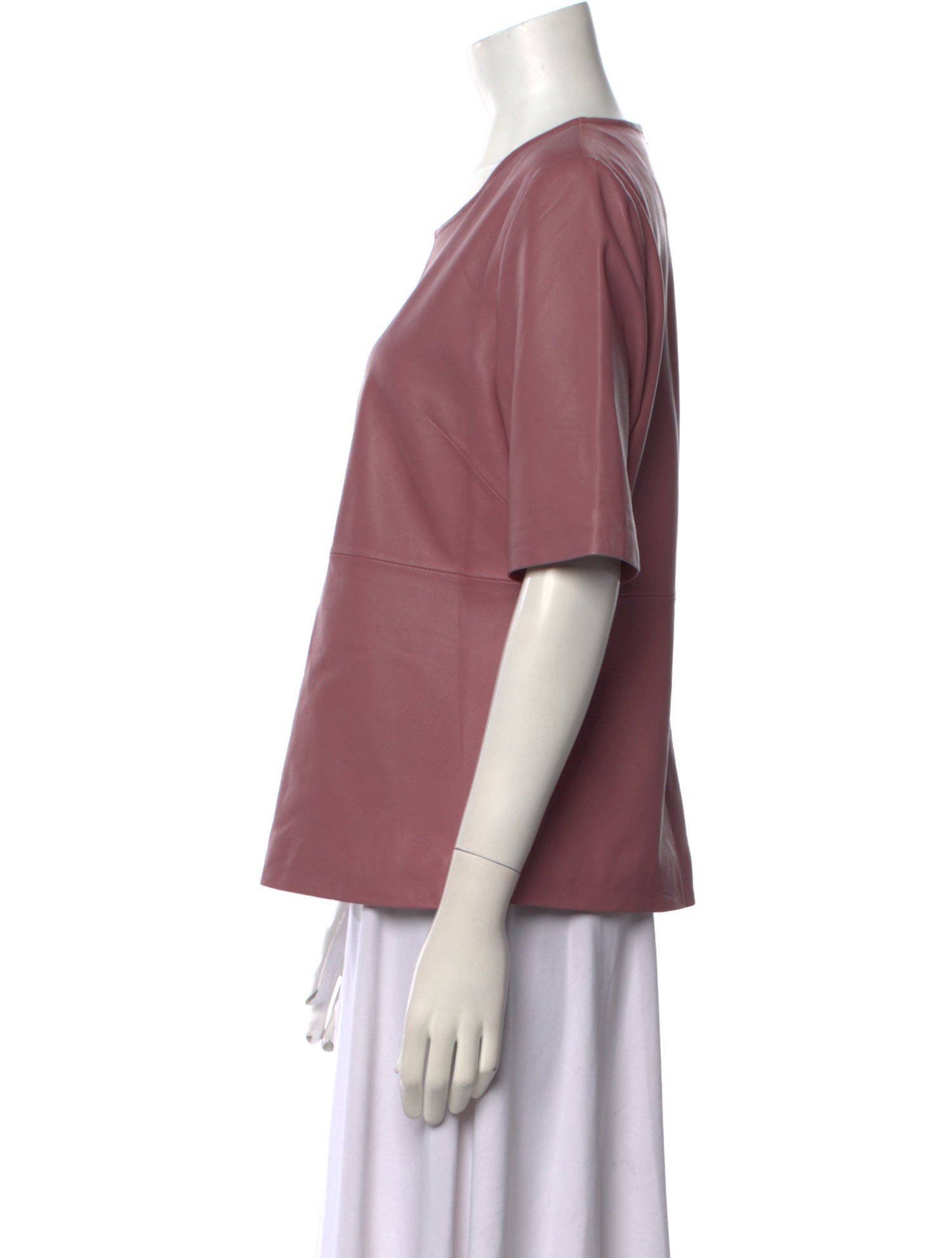 Neiman Marcus Leather Scoop Neck Top