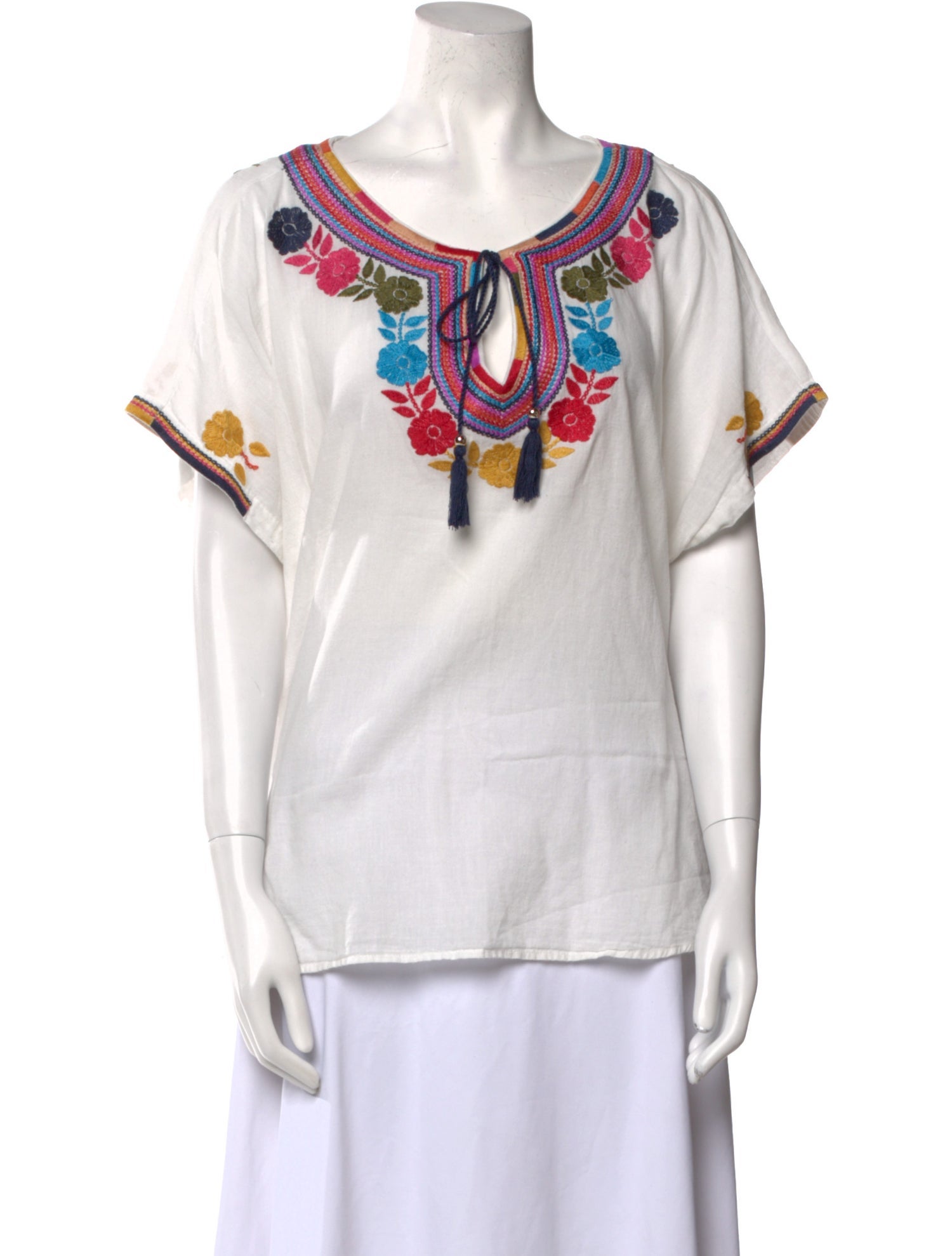 Neiman Marcus Printed Scoop Neck T-Shirt