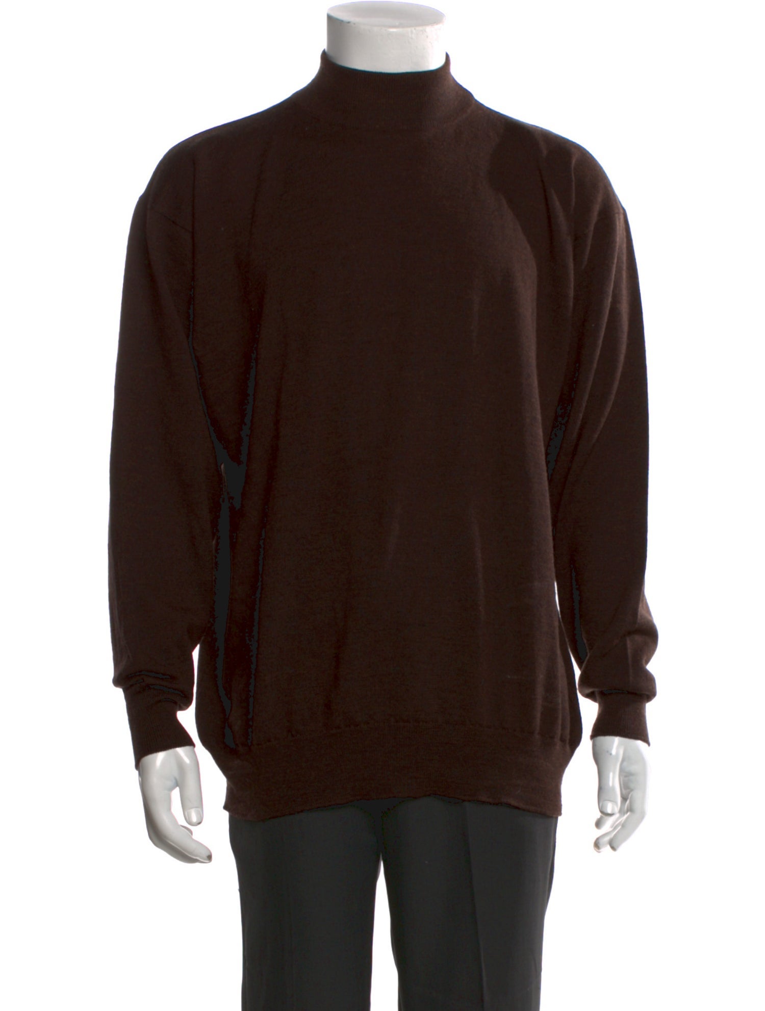Neiman Marcus Merino Wool Mock Neck Pullover