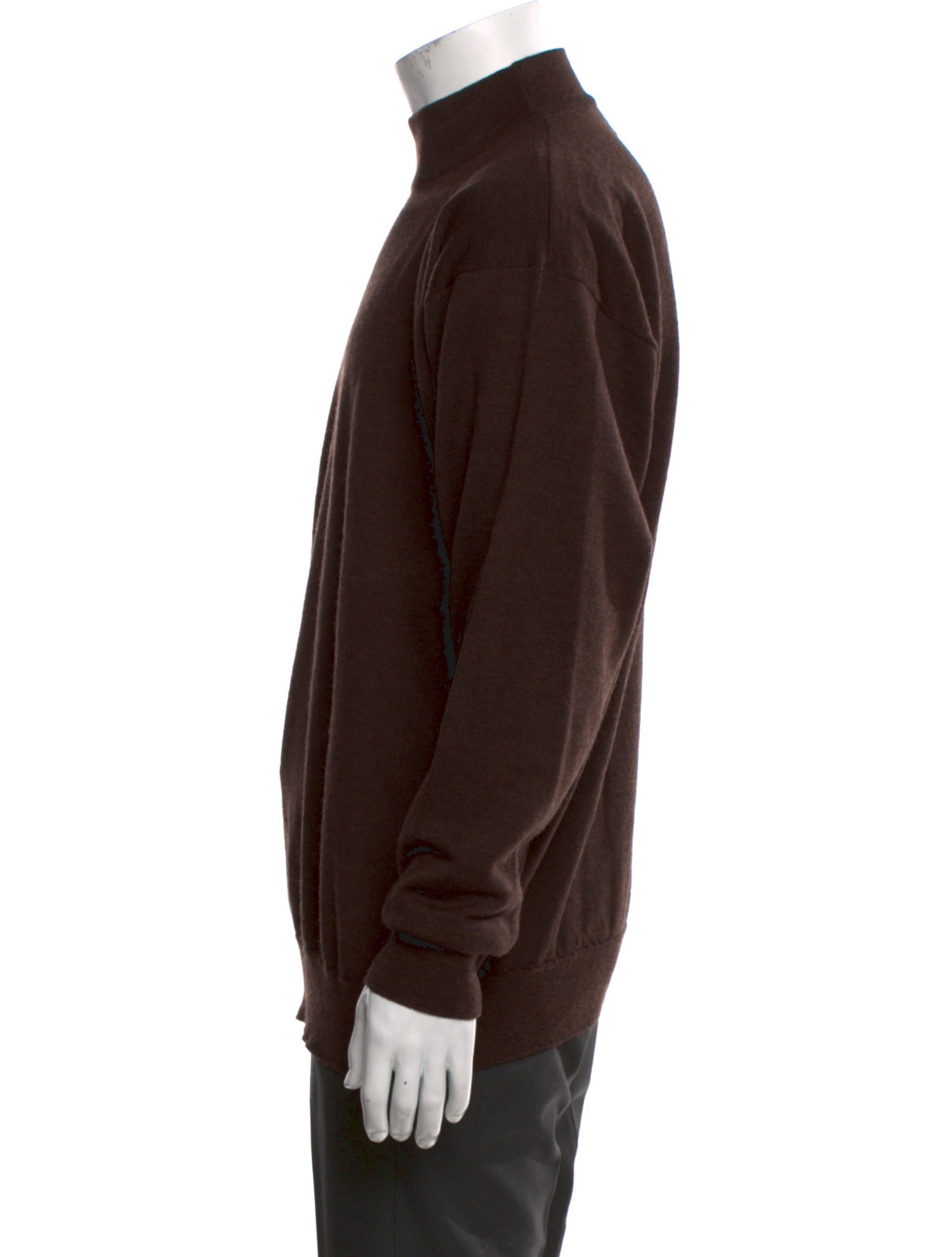 Neiman Marcus Merino Wool Mock Neck Pullover