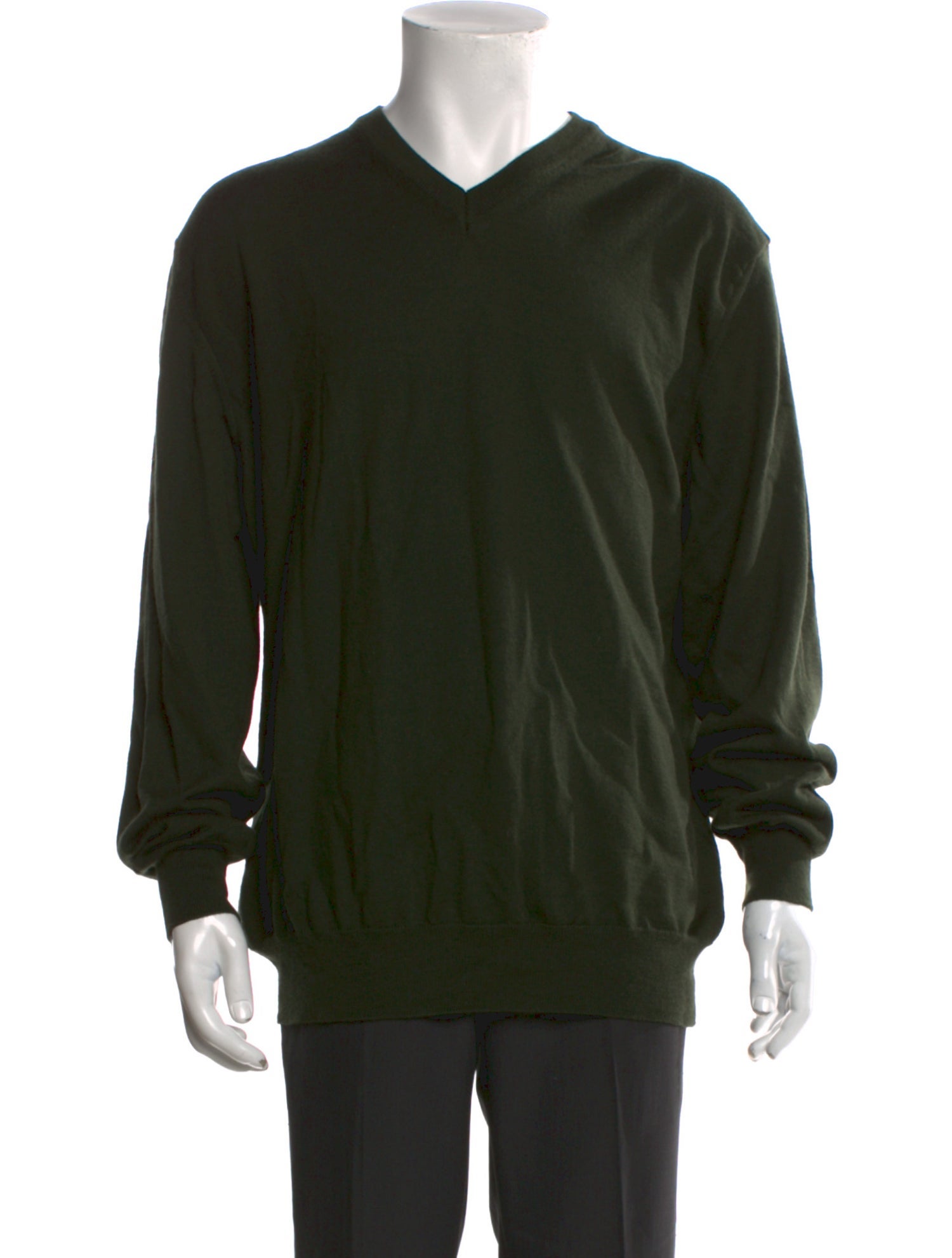 Neiman Marcus V-Neck Long Sleeve Pullover