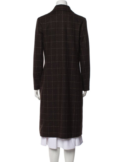 Neiman Marcus Wool Plaid Print Coat