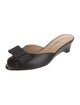 Neiman Marcus Leather Bow Accents Slides