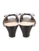 Neiman Marcus Leather Bow Accents Slides