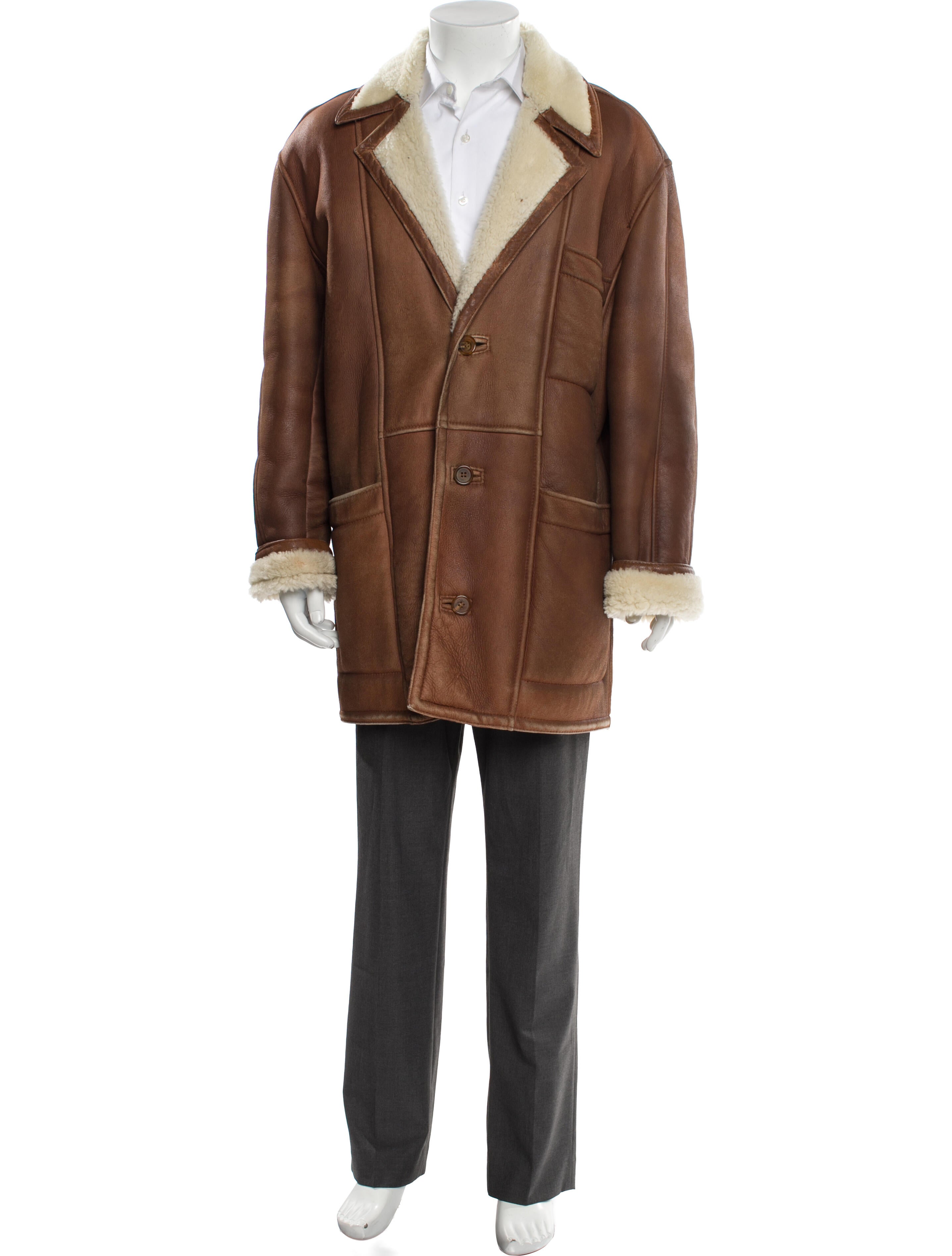 Neiman Marcus Leather Plaid Print Overcoat