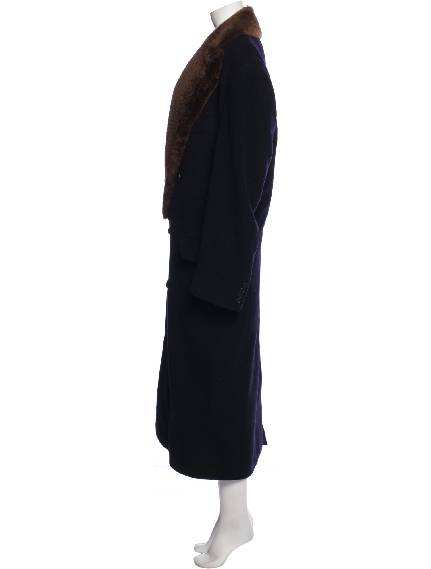 Neiman Marcus Wool Faux Fur Coat