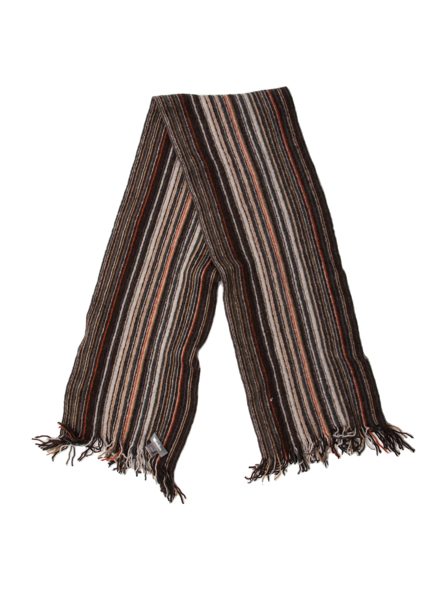 Neiman Marcus Merino Wool Striped Scarf