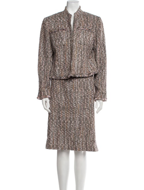 Neiman Marcus Wool Tweed Pattern Skirt Set