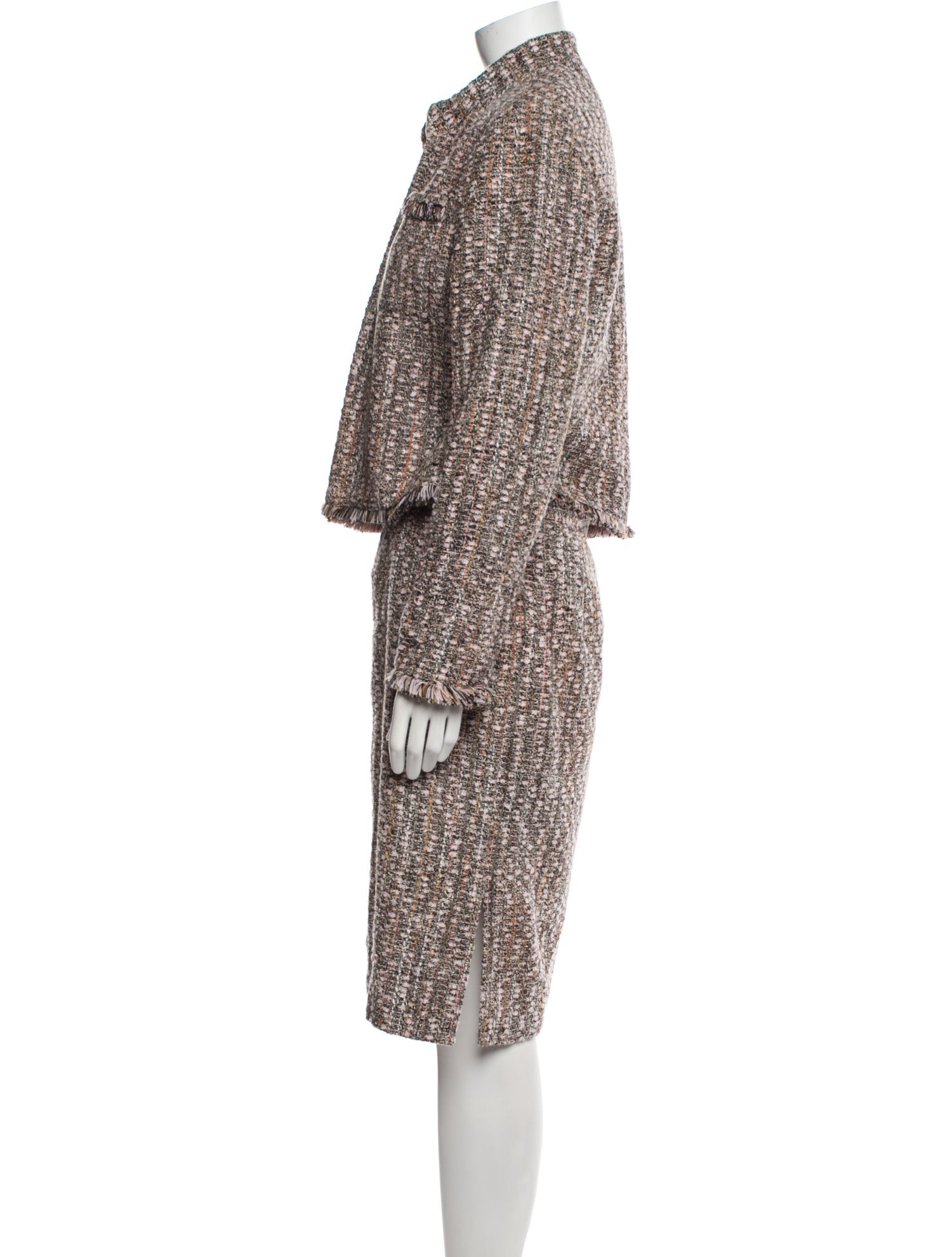 Neiman Marcus Wool Tweed Pattern Skirt Set