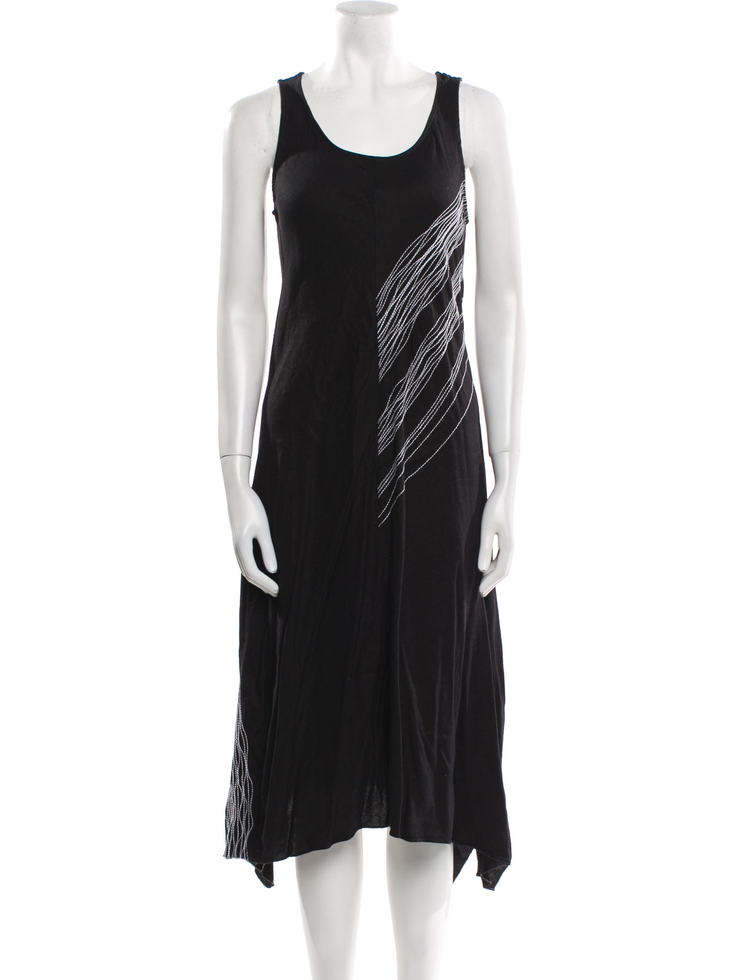 Neiman Marcus Scoop Neck Midi Length Dress