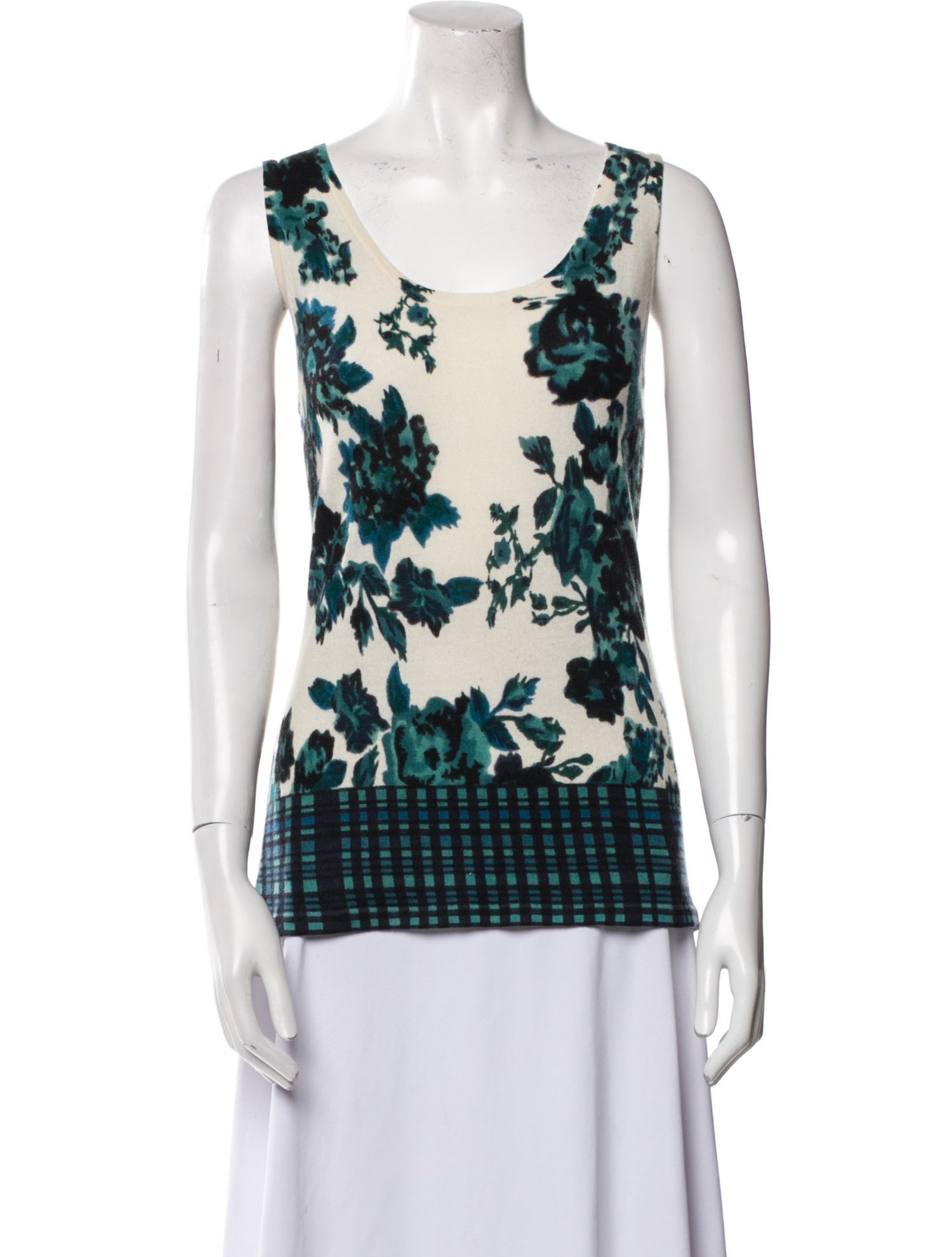 Neiman Marcus Cashmere Printed Top