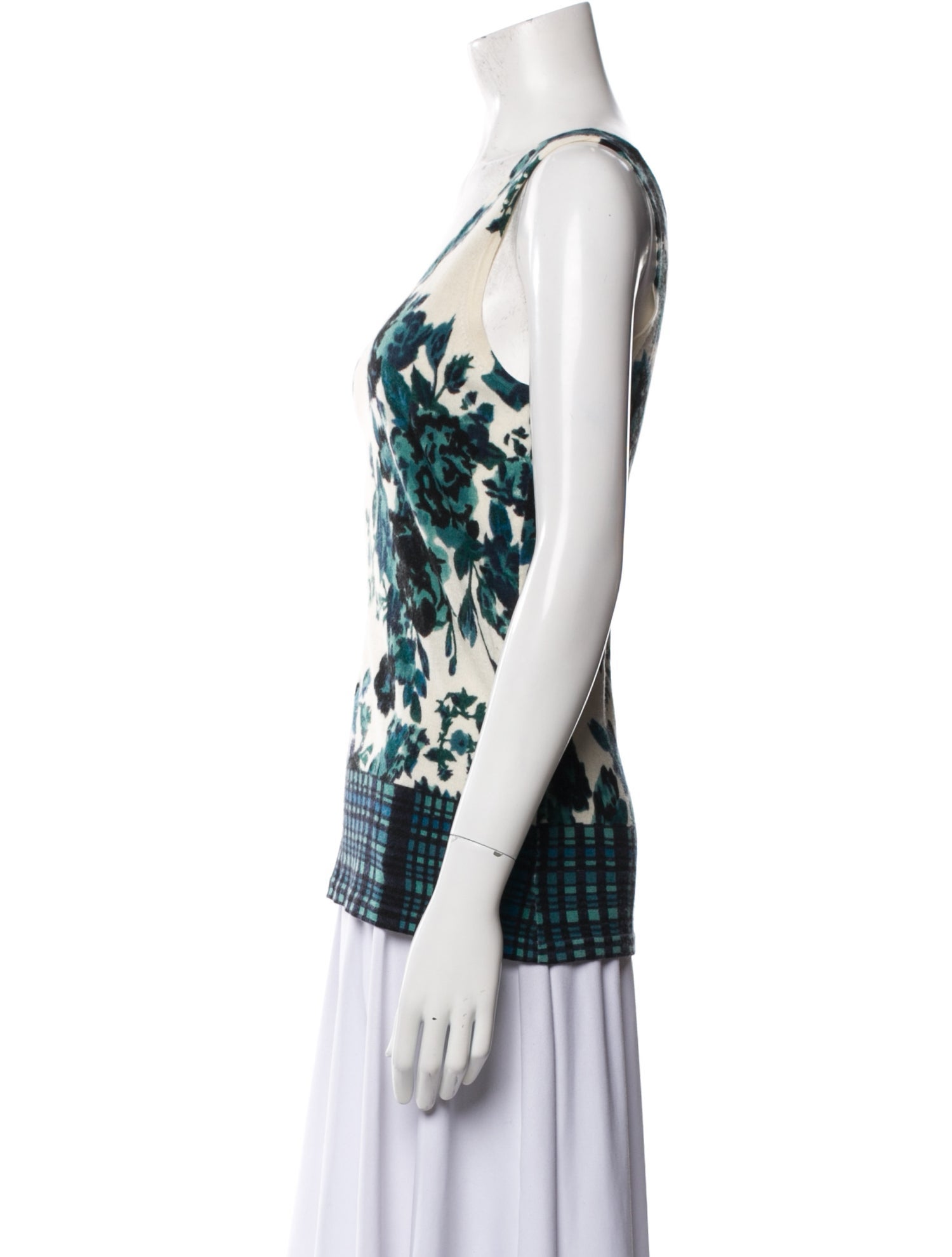 Neiman Marcus Cashmere Printed Top