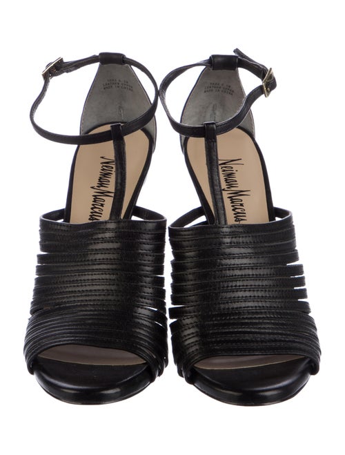 Neiman Marcus Patent Leather T-Strap Sandals