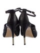 Neiman Marcus Patent Leather T-Strap Sandals