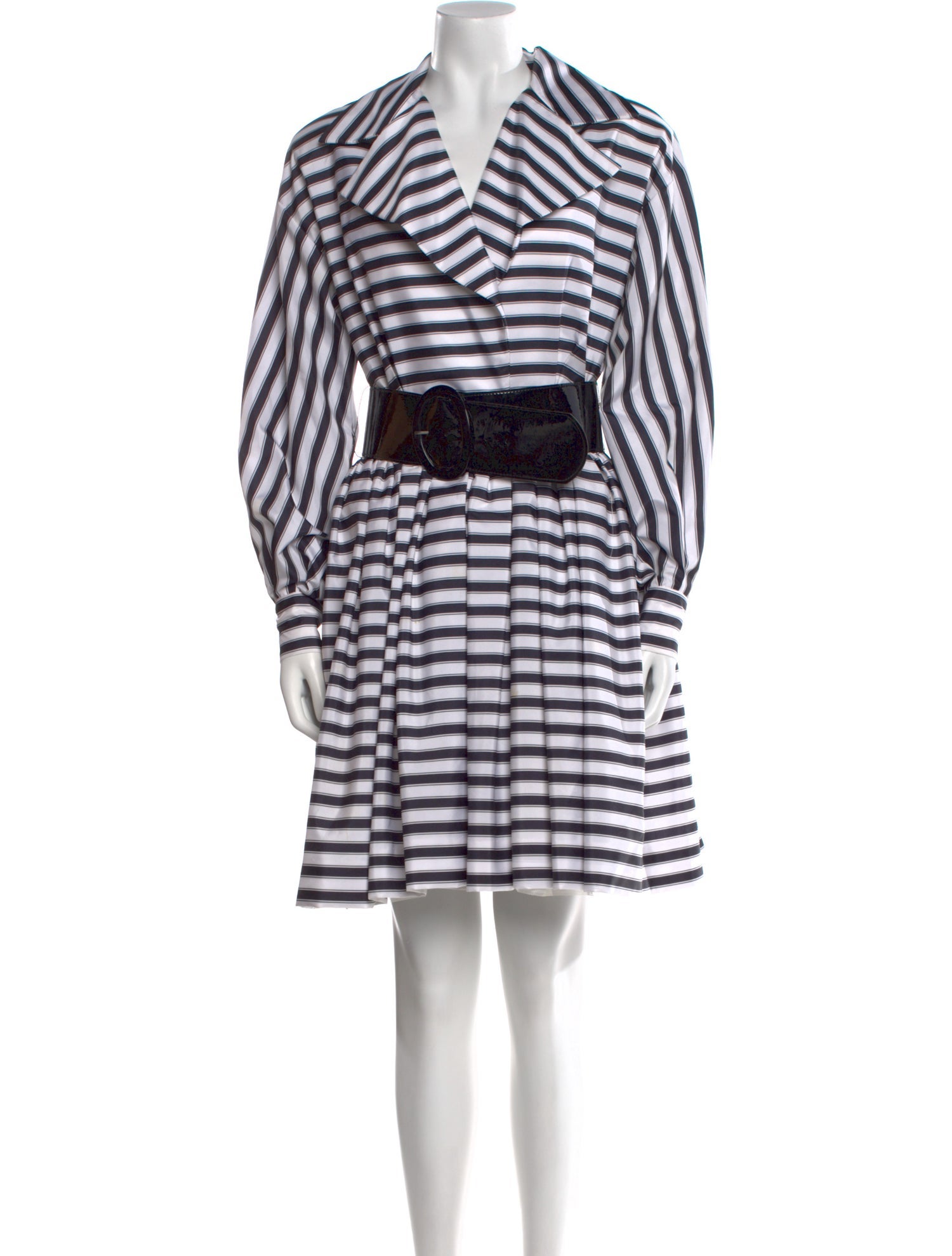 Neiman Marcus Striped Knee-Length Dress