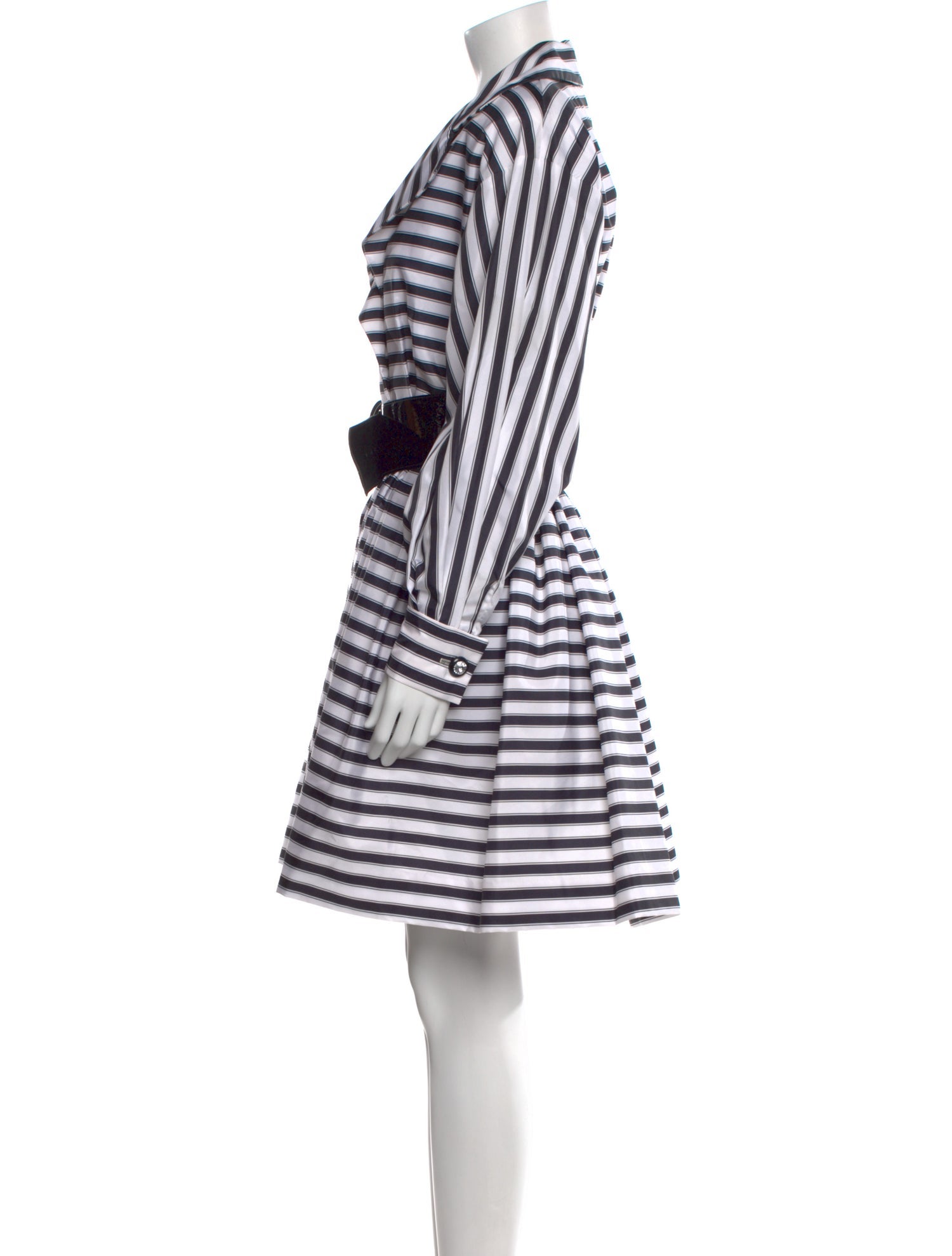 Neiman Marcus Striped Knee-Length Dress