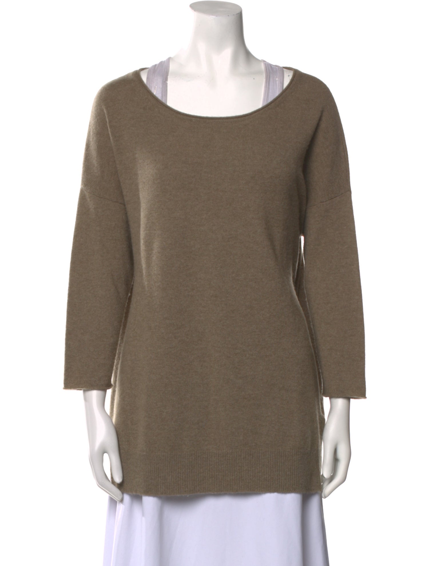 Neiman Marcus Cashmere Bateau Neckline Tunic