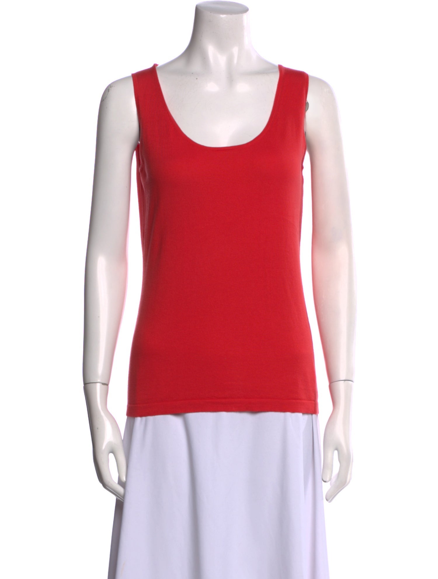 Neiman Marcus Scoop Neck Sleeveless Top