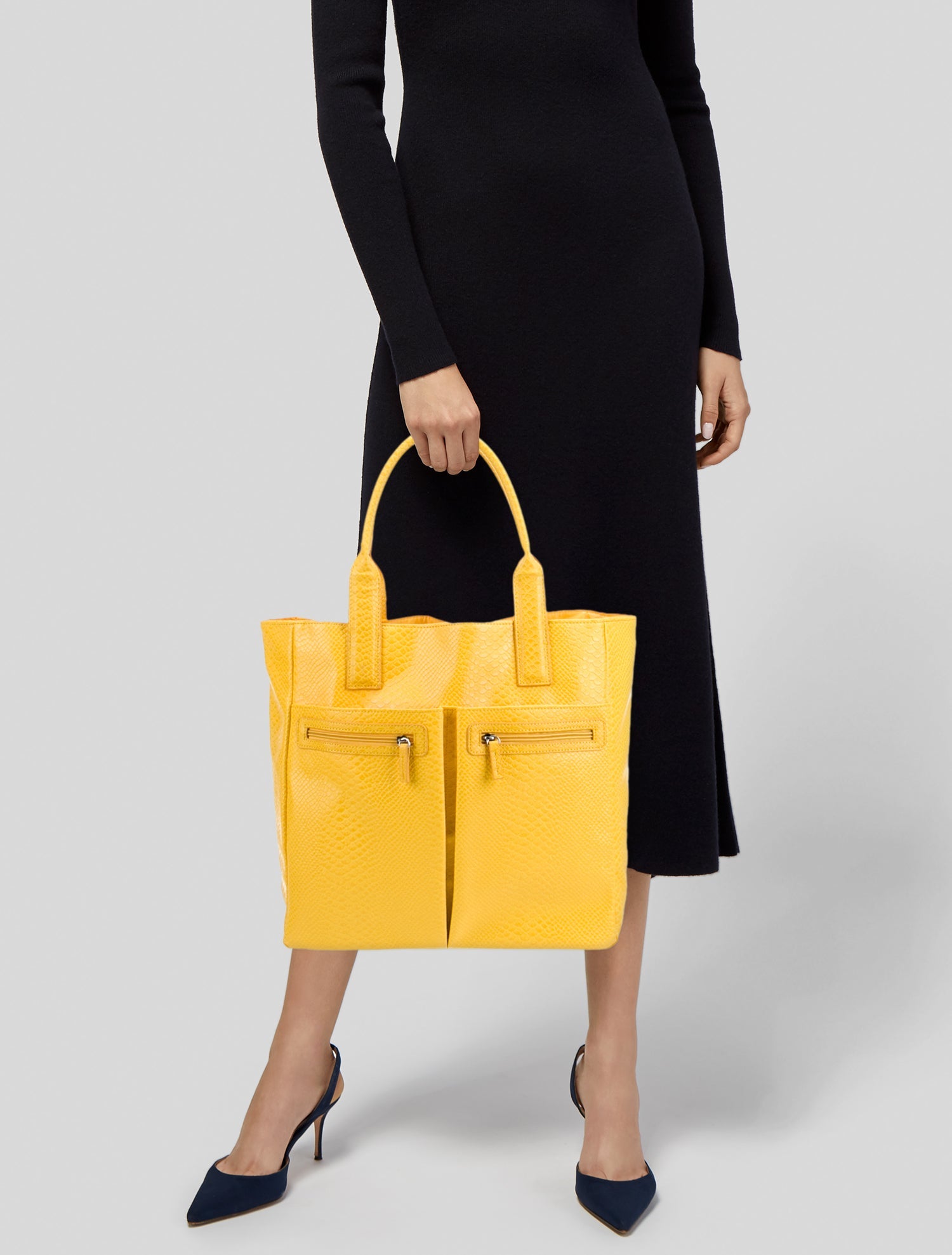 Neiman Marcus Embossed Leather Tote