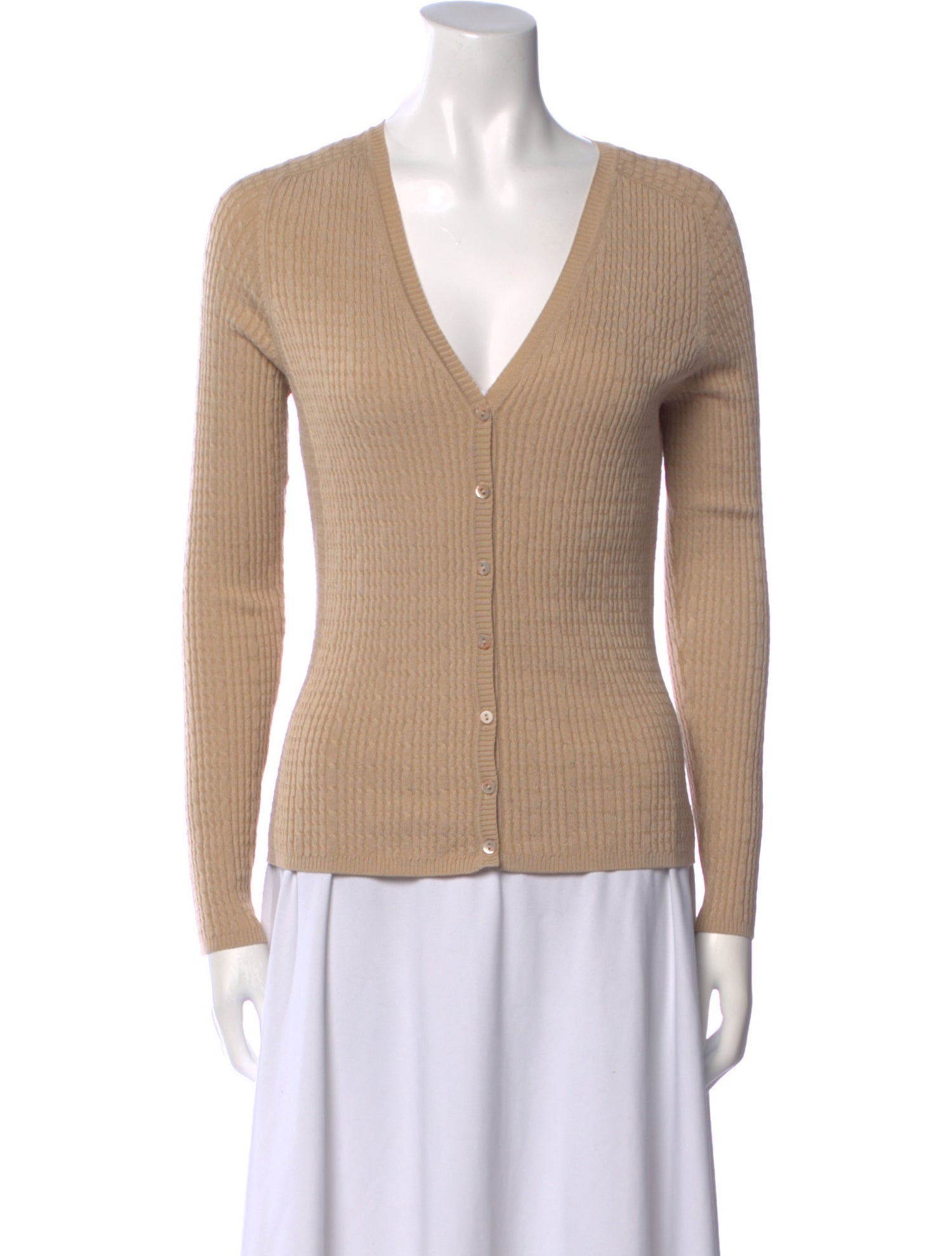 Neiman Marcus Silk V-Neck Sweater