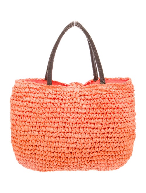 Neiman Marcus Raffia Top Handle Bag