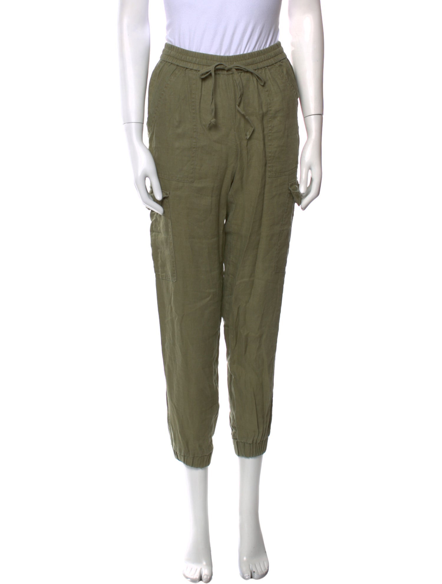 Neiman Marcus Linen Skinny Leg Pants