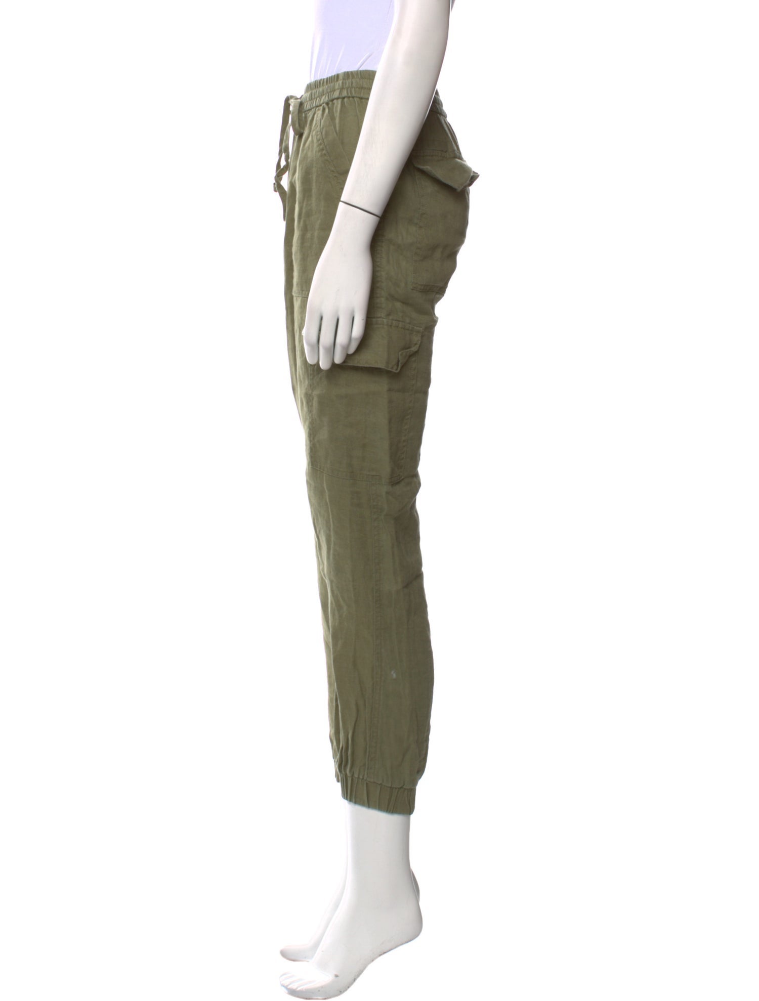 Neiman Marcus Linen Skinny Leg Pants