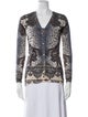 Neiman Marcus Cashmere Printed Sweater
