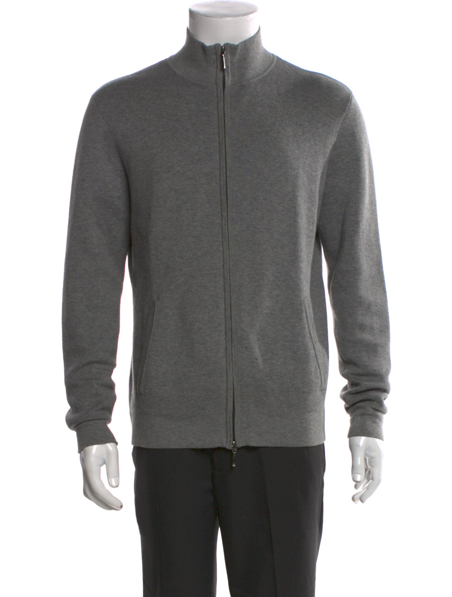 Neiman Marcus Mock Neck Long Sleeve Cardigan