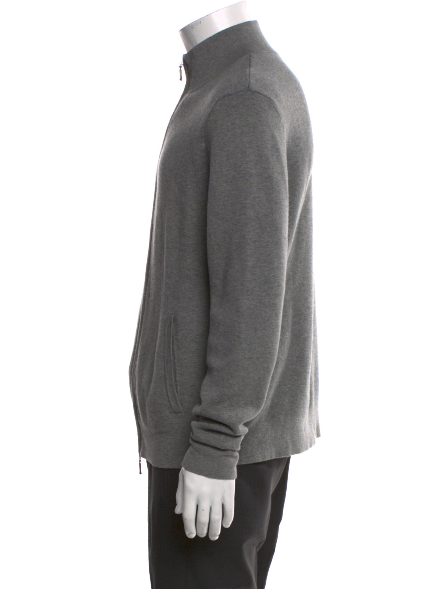 Neiman Marcus Mock Neck Long Sleeve Cardigan